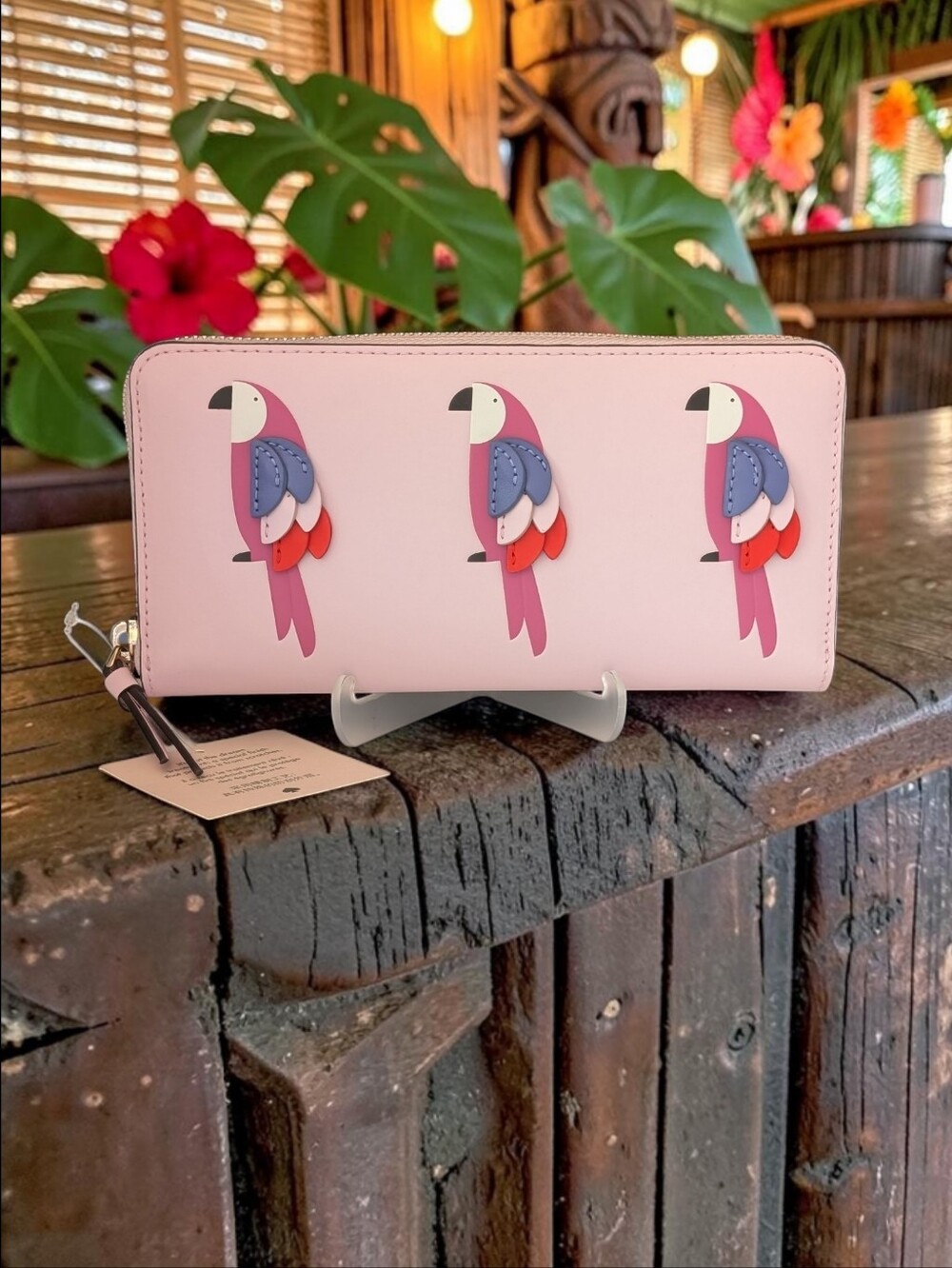 Kate Spade Parrot Flock Party Large Continental Zip-Around Long Wallet